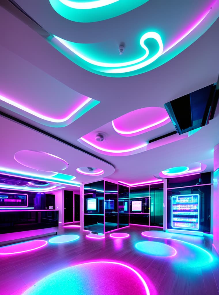  neon futuristic sex hotel lobby