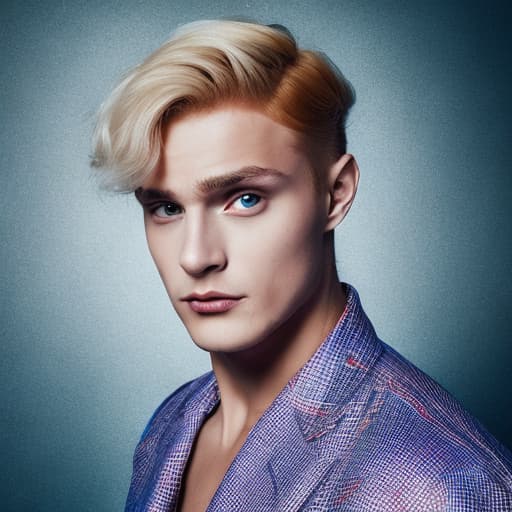 portrait+ style Russian LGBT queer TV actor blonde hunk dude face