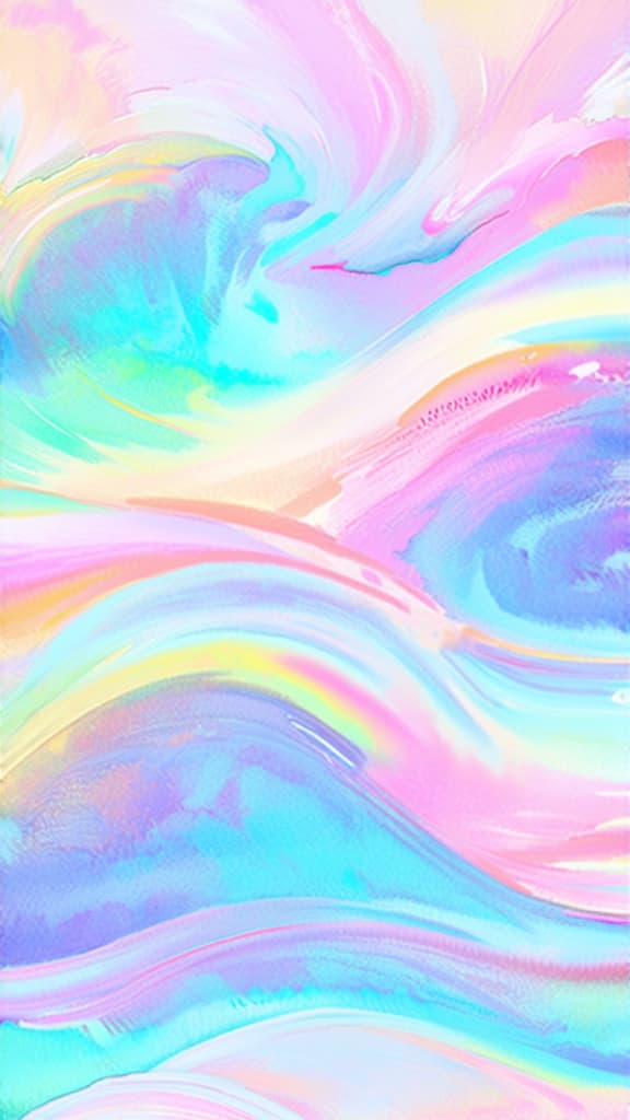  artwork full screen background of pearlescent waves in pastel colors ar 9:16, watercolor techniques, featuring fluid colors, subtle gradients, transparency associated with watercolor art