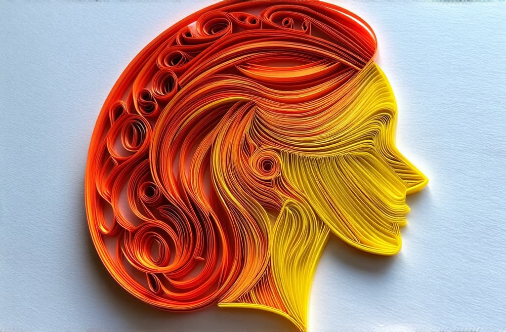  the woman's head is made in the quilling style. ar 3:2 {prompt}, maximum details