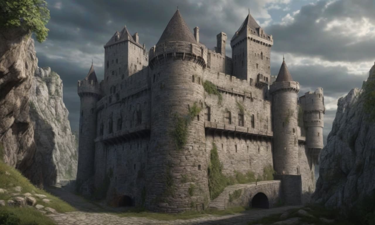  hyperrealistic art a castle that keeps secrets in its dungeon. . extremely high resolution details, photographic, realism pushed to extreme, fine texture, incredibly lifelike