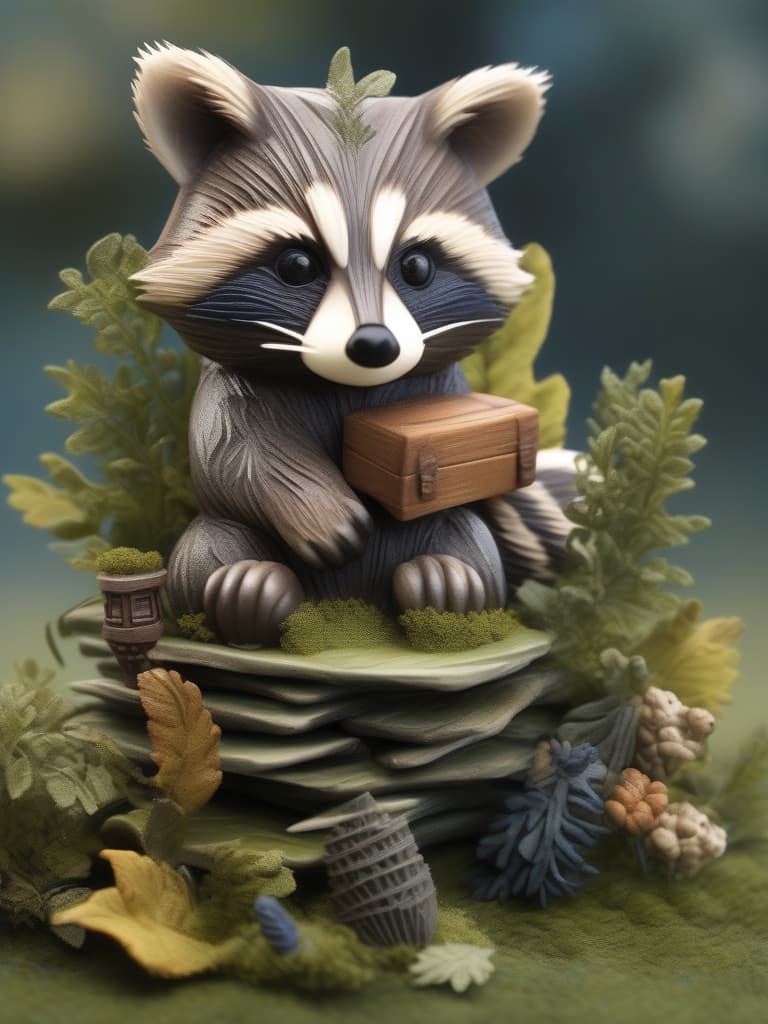  very large raccoon sewn tour, metamorphose, a very small boy, masterpiece, best quality,8k,ultra detailed,high resolution,an extremely delicate and beautiful,hyper detail