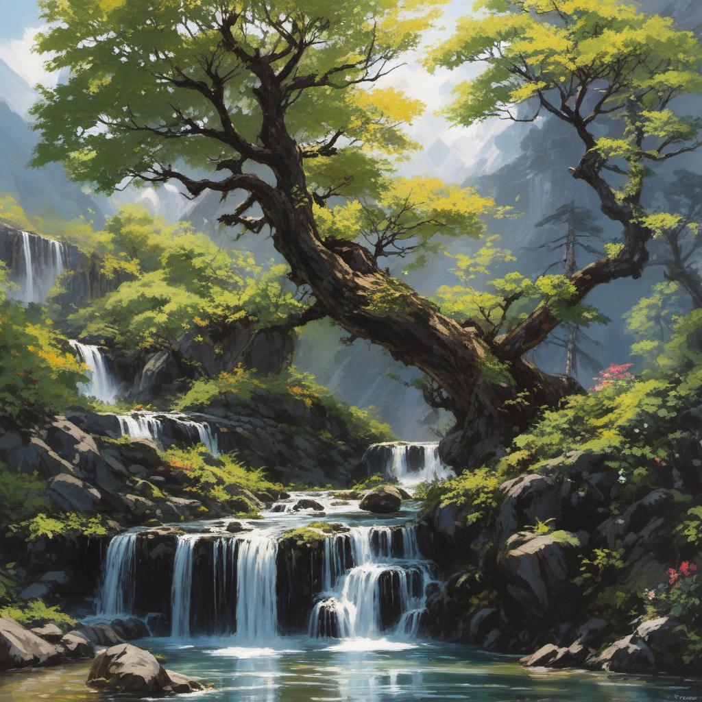  make a gojo art for me that looks majestic, painting style