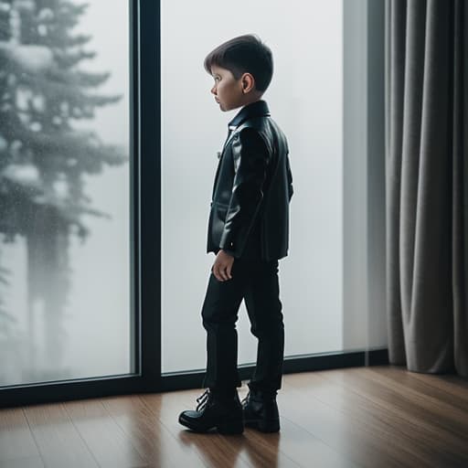  A boy listening to slow music at night and raining outside the window. hyperrealistic, full body, detailed clothing, highly detailed, cinematic lighting, stunningly beautiful, intricate, sharp focus, f/1. 8, 85mm, (centered image composition), (professionally color graded), ((bright soft diffused light)), volumetric fog, trending on instagram, trending on tumblr, HDR 4K, 8K