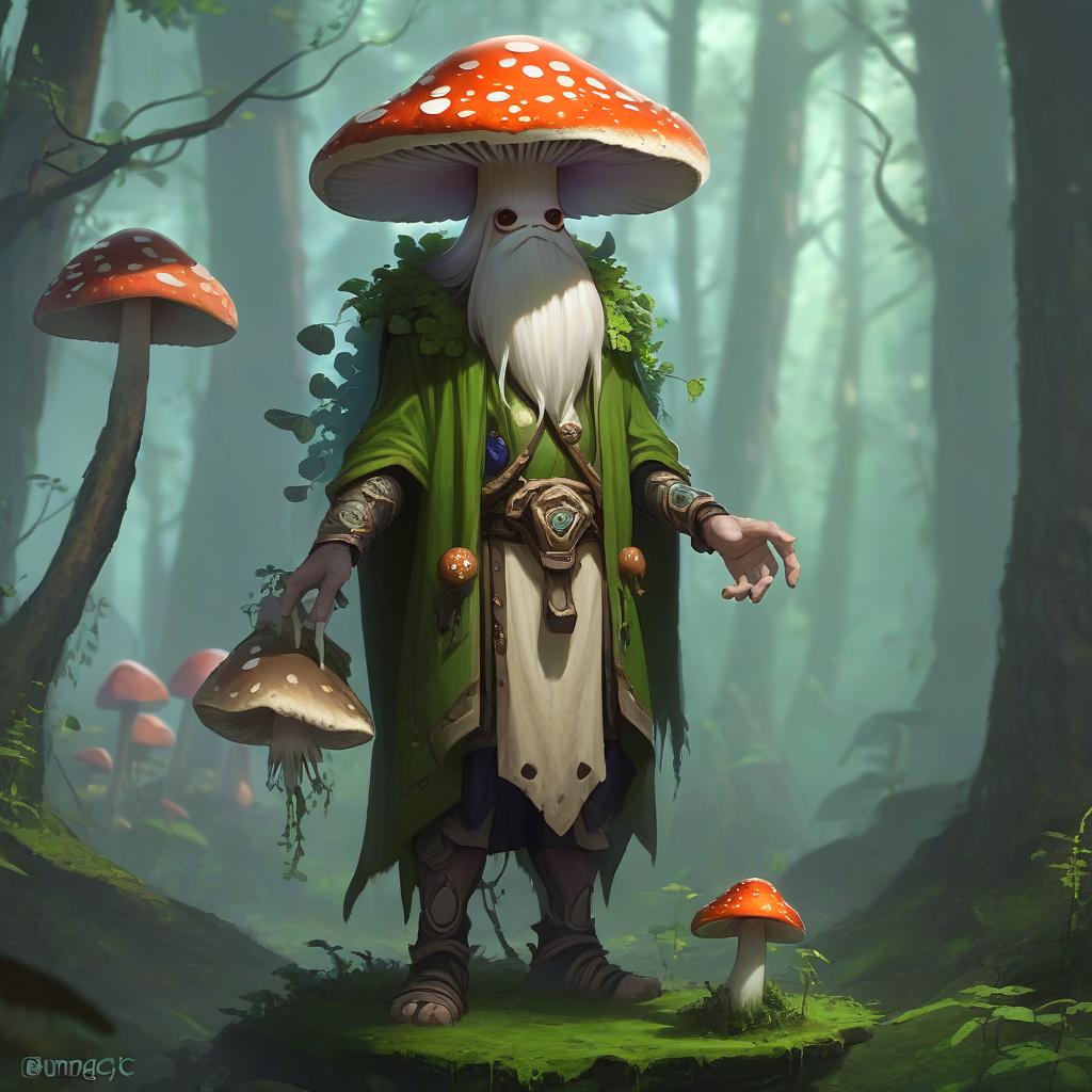  humanoid mushroom, druid, male, hkmagic