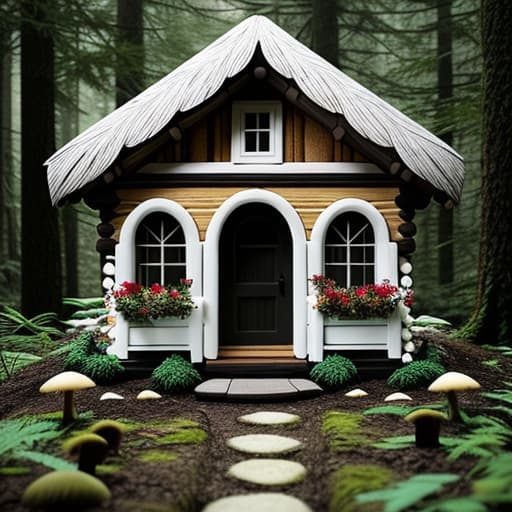  black and white children's coloring book about a mushroom house in the forest hyperrealistic, full body, detailed clothing, highly detailed, cinematic lighting, stunningly beautiful, intricate, sharp focus, f/1. 8, 85mm, (centered image composition), (professionally color graded), ((bright soft diffused light)), volumetric fog, trending on instagram, trending on tumblr, HDR 4K, 8K