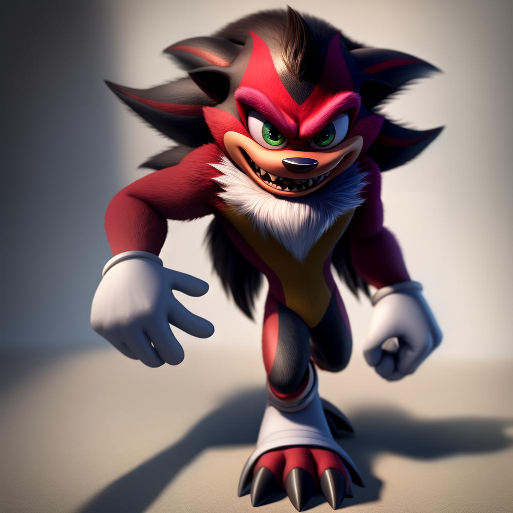  Gay shadow the hedgehog (monsters inc), full body, white gloves, open eyes, masterpiece, 4k, fine details,