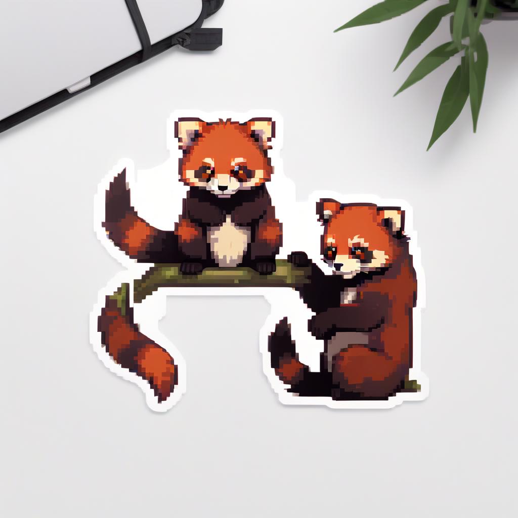  silhouette style draw a silhouette of red pandas in a minimalist style on a white background . high contrast, minimalistic, black and white, stark, dramatic, sticker