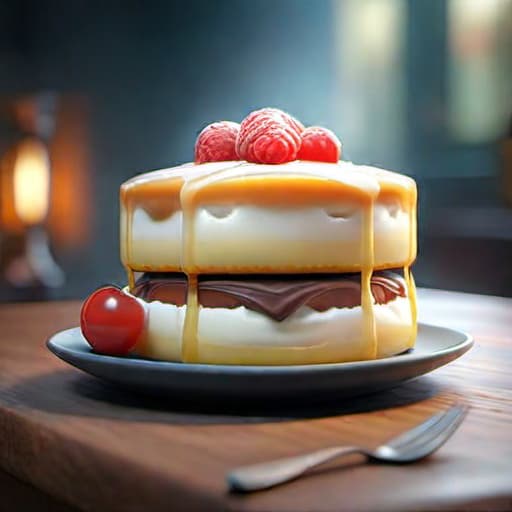  Delicious looking pudding hyperrealistic, full body, detailed clothing, highly detailed, cinematic lighting, stunningly beautiful, intricate, sharp focus, f/1. 8, 85mm, (centered image composition), (professionally color graded), ((bright soft diffused light)), volumetric fog, trending on instagram, trending on tumblr, HDR 4K, 8K