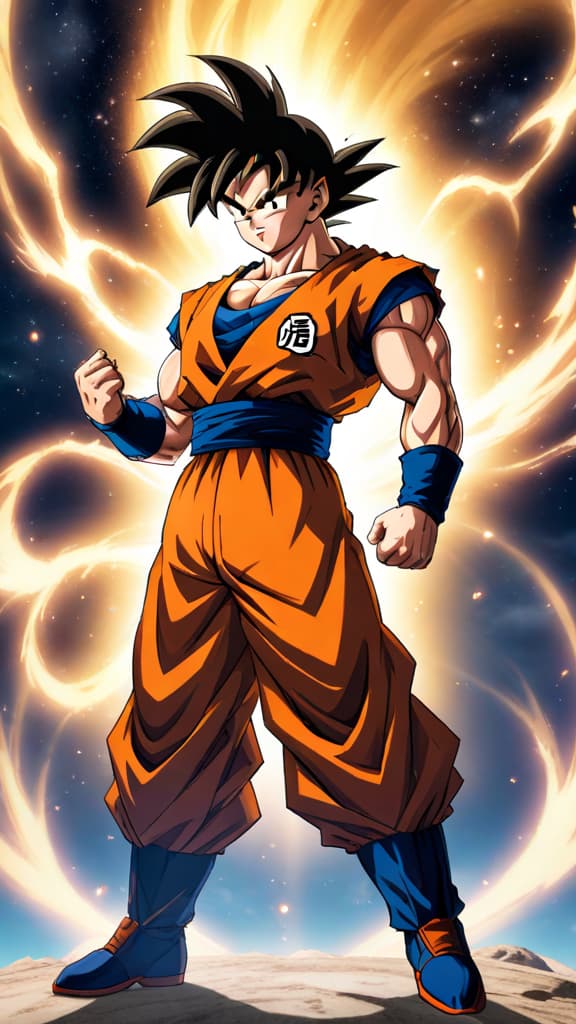  anime art: goku's spirit bomb faces challenges due to logistics and time constraints in dragon ball super. hyperrealistic, full body, detailed clothing, highly detailed, cinematic lighting, stunningly beautiful, intricate, sharp focus, f/1. 8, 85mm, (centered image composition), (professionally color graded), ((bright soft diffused light)), volumetric fog, trending on instagram, trending on tumblr, HDR 4K, 8K