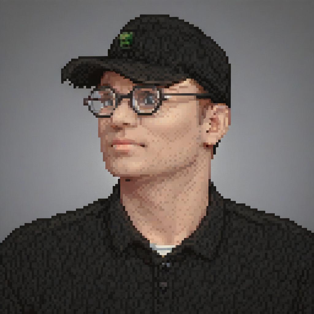  pixel art add round glasses . low res, blocky, pixel art style, 8 bit graphics