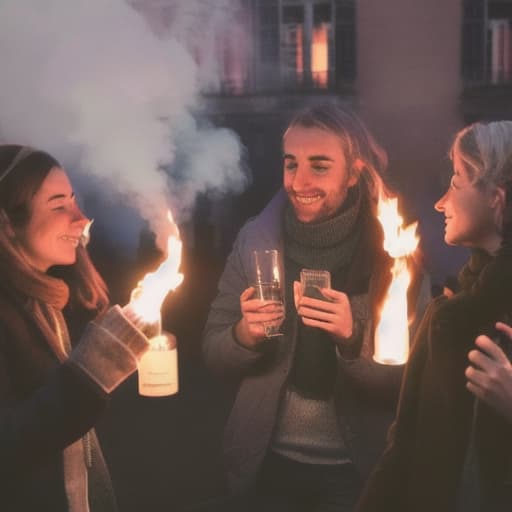  le crépitement du feu se mêlait aux rires et aux conversations des amis réunis autour. la lueur chaleureuse illuminait leurs visages, créant une atmosphère chaleureuse et intime. chacun tenait une bière fraîche à la main, profitant de l'odeur réconfortante de la fumée et du ciel étoilé au dessus. c'était un moment de connexion et de camaraderie, un répit bienvenu dans l'agitation de la vie quotidienne.