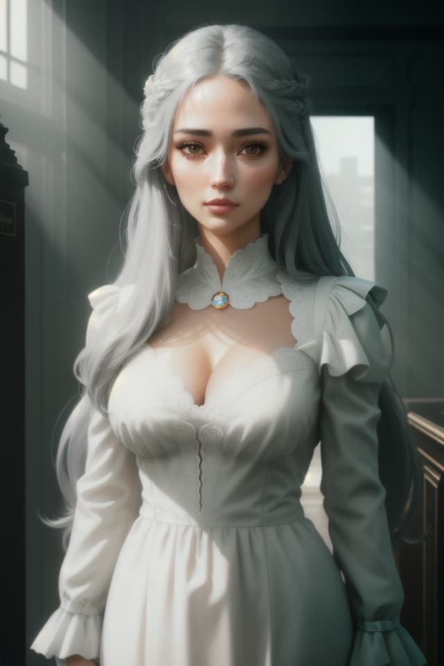  masterpiece,best quality,ultra-detailed, face, round face,,,__uniform,full body,long_hair,silver_hair,messy_hair,medium_s,finely detailed eyes and detailed face,bloom,beautiful detailed glow,_,female , hyperrealistic, full body, detailed clothing, highly detailed, cinematic lighting, stunningly beautiful, intricate, sharp focus, f/1. 8, 85mm, (centered image composition), (professionally color graded), ((bright soft diffused light)), volumetric fog, trending on instagram, trending on tumblr, HDR 4K, 8K