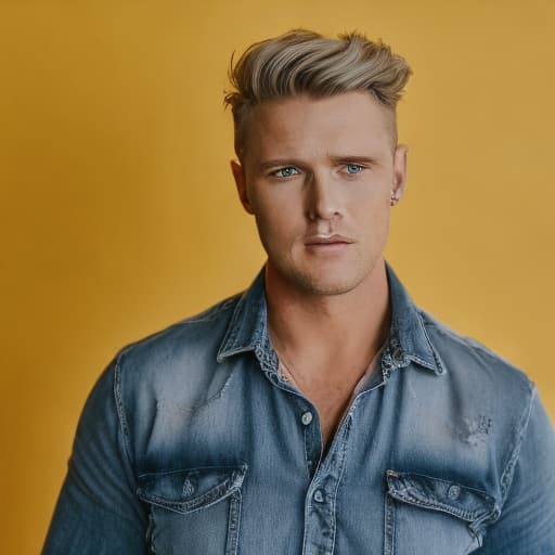 portrait+ style Australian LGBT queer TV actor blonde hunk dude face