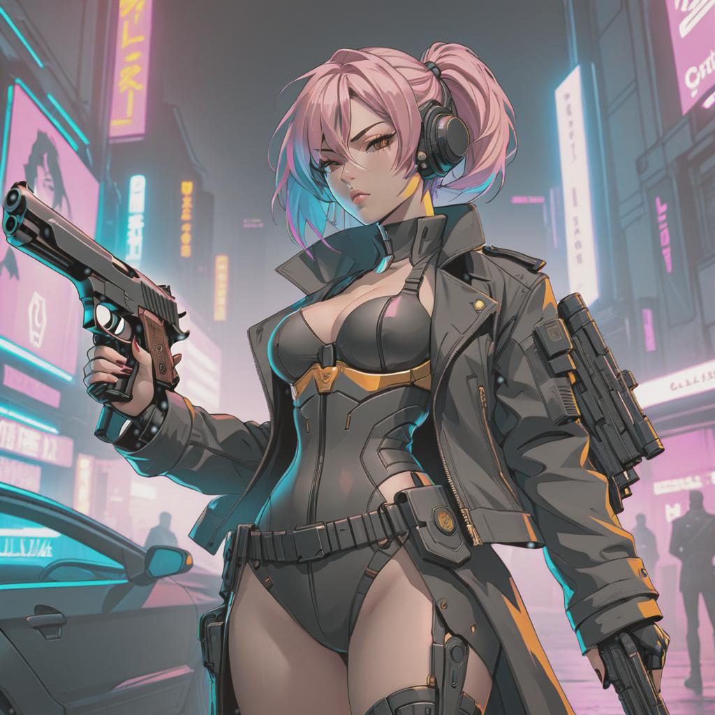  line art drawing cyberpunk girl shot handgun in face, anime style . professional, sleek, modern, minimalist, graphic, line art, vector graphics hyperrealistic, full body, detailed clothing, highly detailed, cinematic lighting, stunningly beautiful, intricate, sharp focus, f/1. 8, 85mm, (centered image composition), (professionally color graded), ((bright soft diffused light)), volumetric fog, trending on instagram, trending on tumblr, HDR 4K, 8K