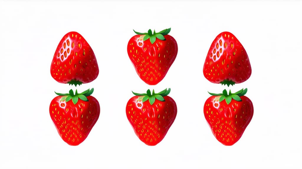  flat illustration, flaticon, (illustration:1.15), strawberries on a white background ar 16:9, [cory loftis, strobist, pascal campion :: 0.2]