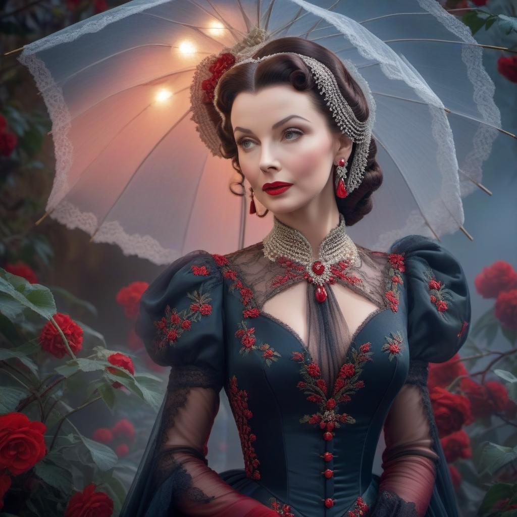  Vivien Leigh as Scarlett O'Hara hyperrealistic, full body, detailed clothing, highly detailed, cinematic lighting, stunningly beautiful, intricate, sharp focus, f/1. 8, 85mm, (centered image composition), (professionally color graded), ((bright soft diffused light)), volumetric fog, trending on instagram, trending on tumblr, HDR 4K, 8K