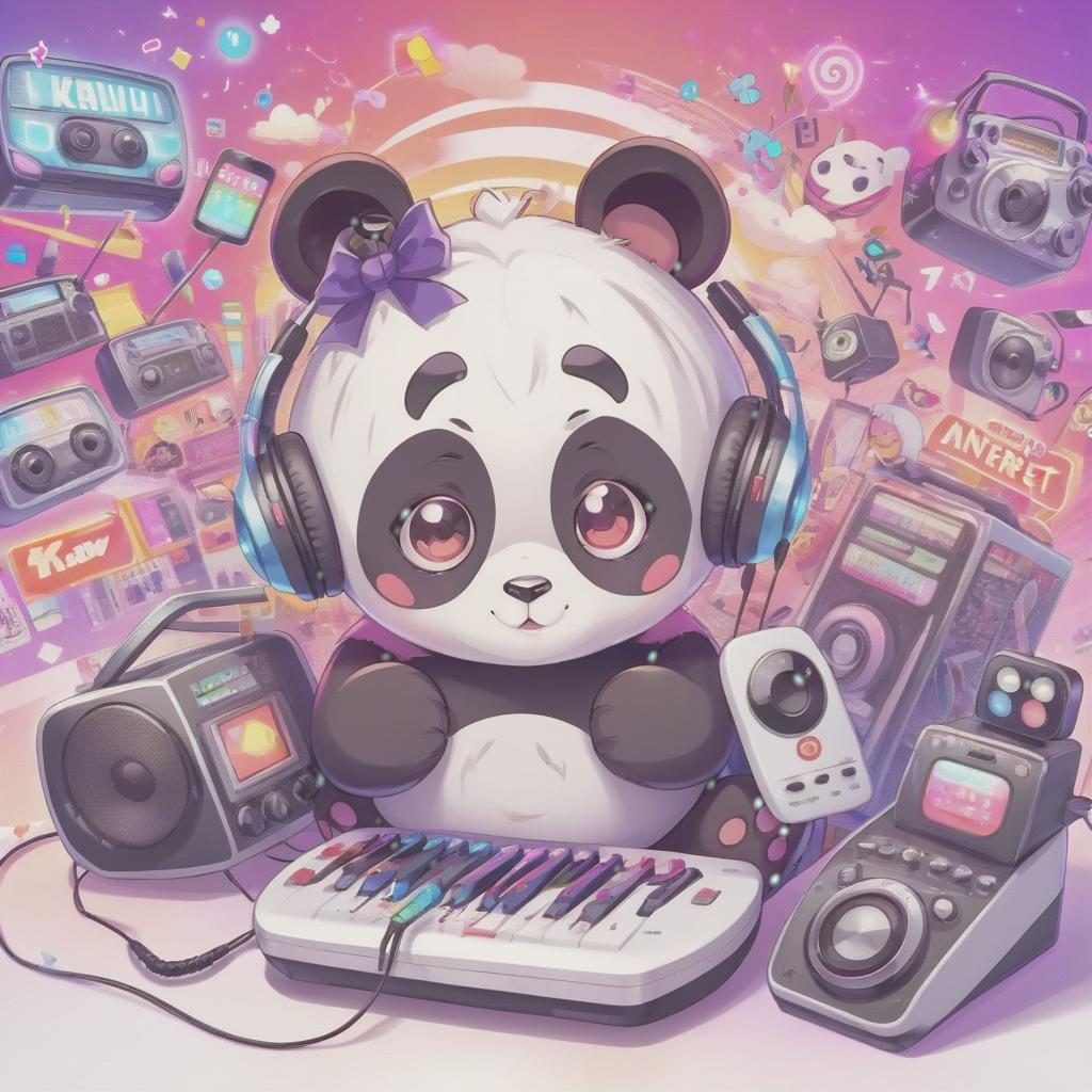  anime artwork internet logo of kawaii radio, panda . anime style, key visual, vibrant, studio anime, highly detailed