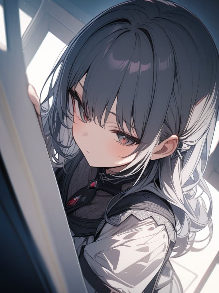  cute, subculture, gray hair, moe sleeve, odd eye, masterpiece, best quality,8k,ultra detailed,high resolution,an extremely delicate and beautiful,hyper detail