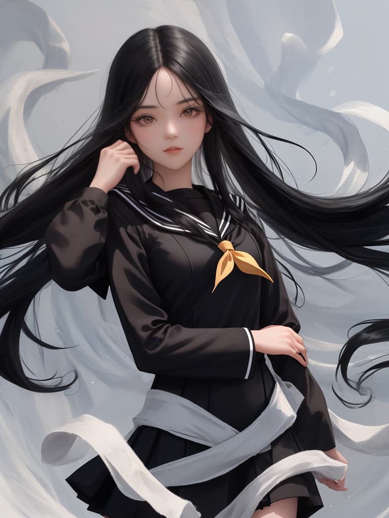  {((beautiful girl))((long black hair))(wearing black sailor suit)):1.4,looking straight ahead (upper body only:1.4)},super detail,high resolution,absurd,adopted,