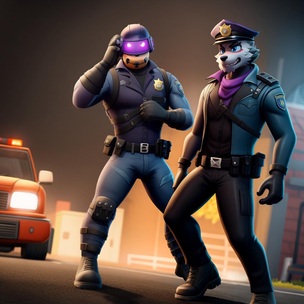  Evil corrupt policeman (Fortnite), full body, gloves, police brutality, taser, electrocution, open eyes, masterpiece, 4k, fine details,