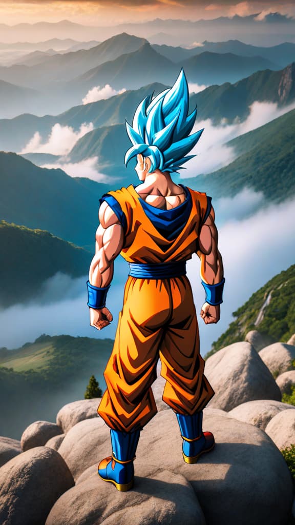  anime art of dragon ball z: goku and vegeta training intensely together with other z fighters in a serene landscape hyperrealistic, full body, detailed clothing, highly detailed, cinematic lighting, stunningly beautiful, intricate, sharp focus, f/1. 8, 85mm, (centered image composition), (professionally color graded), ((bright soft diffused light)), volumetric fog, trending on instagram, trending on tumblr, HDR 4K, 8K