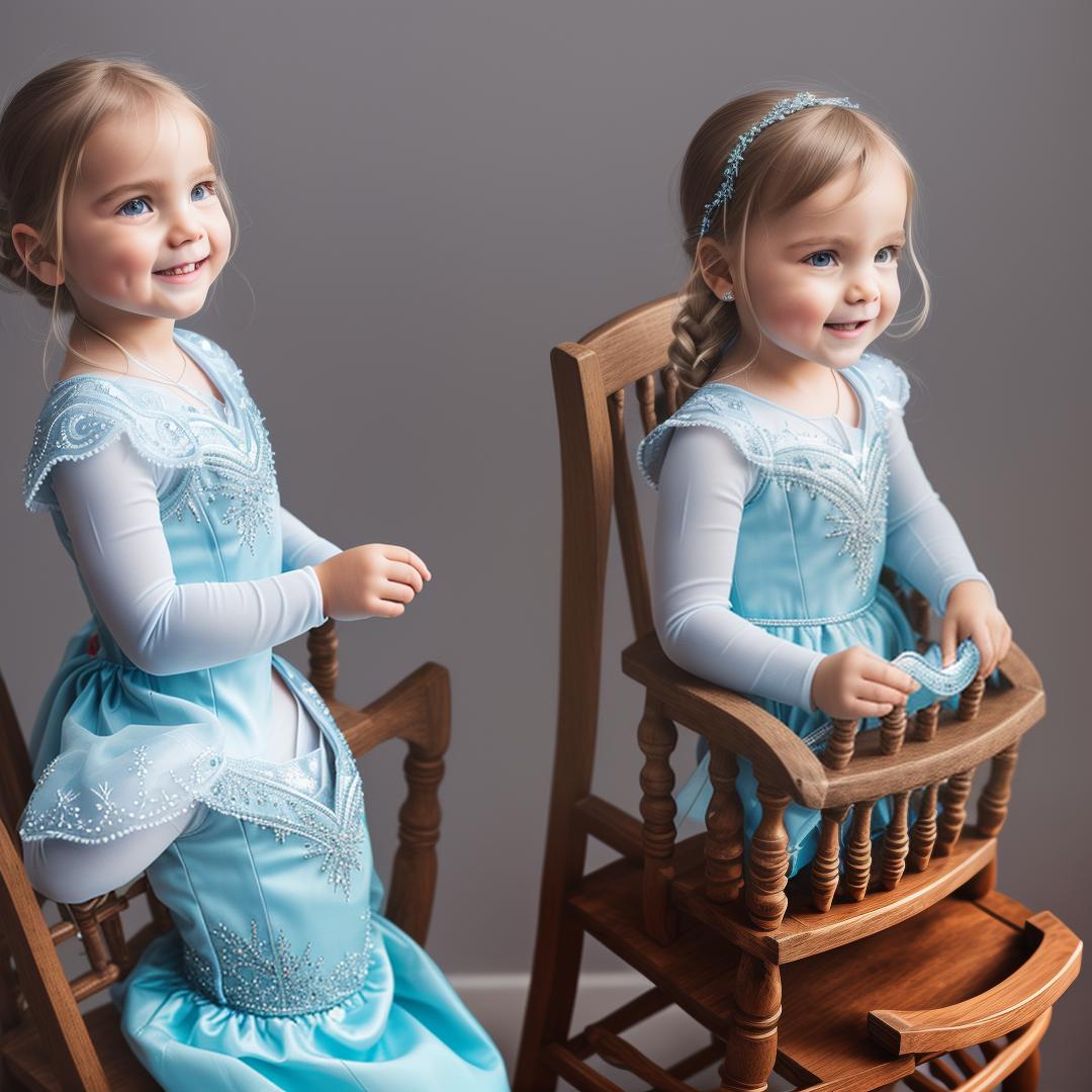  elsa from frozen is teasing anna from frozen because anna is stuck in a high chair with a dirty diaper on. hyperrealistic, full body, detailed clothing, highly detailed, cinematic lighting, stunningly beautiful, intricate, sharp focus, f/1. 8, 85mm, (centered image composition), (professionally color graded), ((bright soft diffused light)), volumetric fog, trending on instagram, trending on tumblr, HDR 4K, 8K