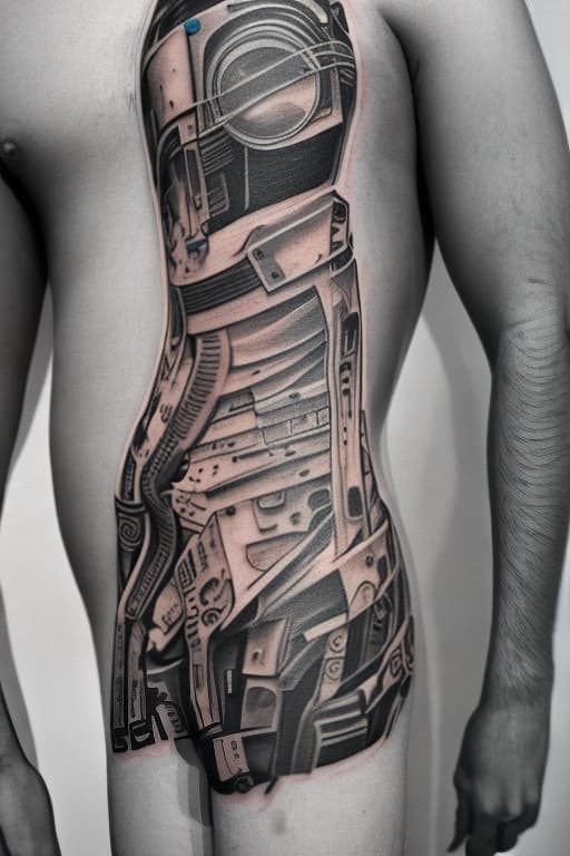 lnkdn photography Digital tatoos of cyberpunk man