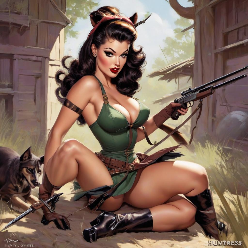  pin up, huntress