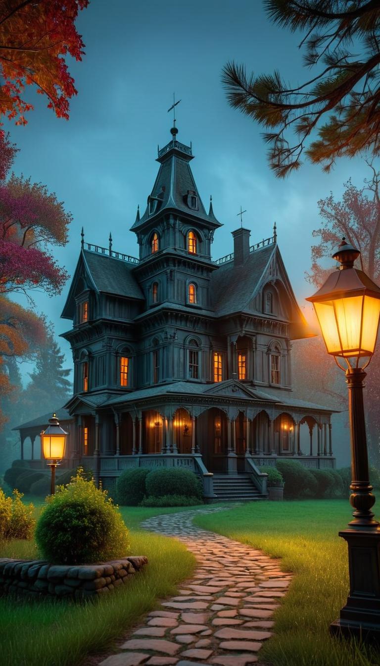  professional 3d model of a haunted mansion. dark, mysterious, haunting, dramatic, ornate, detailed. . rendered with octane, the model is highly detailed,dramatic lighting. hyperrealistic, full body, detailed clothing, highly detailed, cinematic lighting, stunningly beautiful, intricate, sharp focus, f/1. 8, 85mm, (centered image composition), (professionally color graded), ((bright soft diffused light)), volumetric fog, trending on instagram, trending on tumblr, HDR 4K, 8K