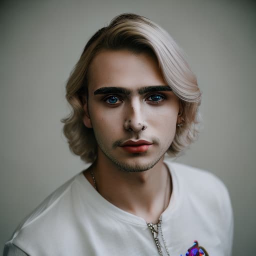 portrait+ style Russian LGBT queer makeup blogger blonde hunk dude face