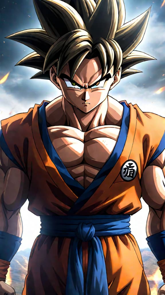  anime art of gohan's super saiyan 2 triumph overshadowed by goku's return at the cell games. hyperrealistic, full body, detailed clothing, highly detailed, cinematic lighting, stunningly beautiful, intricate, sharp focus, f/1. 8, 85mm, (centered image composition), (professionally color graded), ((bright soft diffused light)), volumetric fog, trending on instagram, trending on tumblr, HDR 4K, 8K