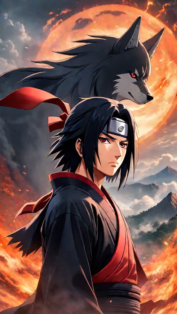  anime art: itachi uchiha admiring shisui's legendary prowess, showcasing deep respect and admiration. hyperrealistic, full body, detailed clothing, highly detailed, cinematic lighting, stunningly beautiful, intricate, sharp focus, f/1. 8, 85mm, (centered image composition), (professionally color graded), ((bright soft diffused light)), volumetric fog, trending on instagram, trending on tumblr, HDR 4K, 8K