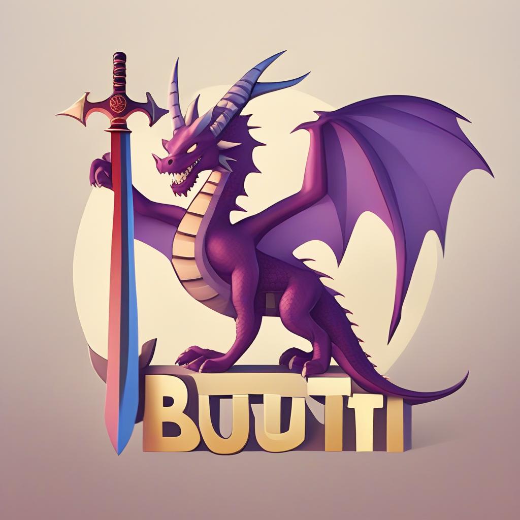  app icon of a dragon standing on text:BUPT, and with a sword on dragon's neck