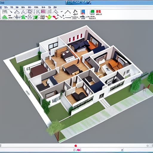  draw a 3d layout of the village, which consists of wooden houses in the amount of ten pieces