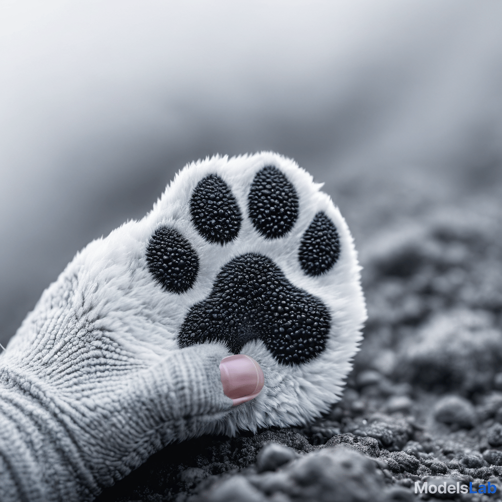  extract the animal paw print from this image and style it look like a black ink stamp graphic of the paw print on white hyperrealistic, full body, detailed clothing, highly detailed, cinematic lighting, stunningly beautiful, intricate, sharp focus, f/1. 8, 85mm, (centered image composition), (professionally color graded), ((bright soft diffused light)), volumetric fog, trending on instagram, trending on tumblr, HDR 4K, 8K