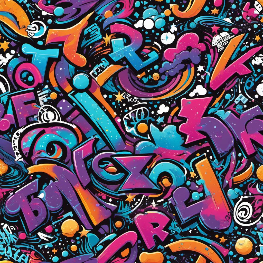  the name poer in graffiti letters , space style