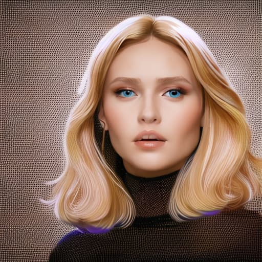 portrait+ style Russian queer TV actress blonde female face