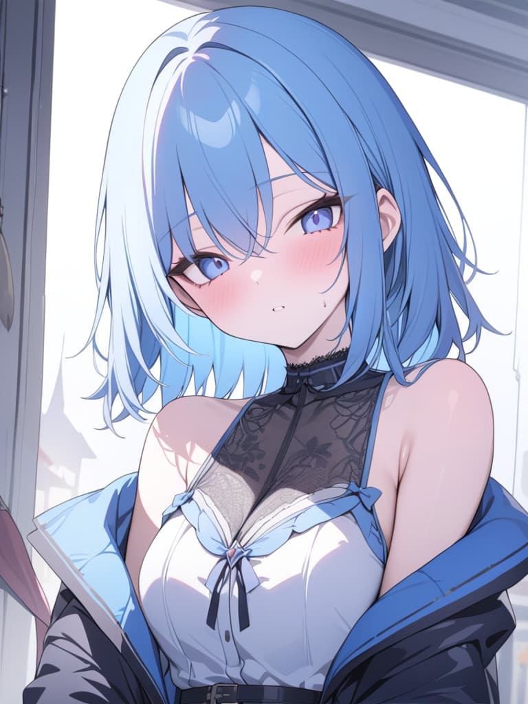  halloween, zombies, light blue, light blue hair, bob hair, masterpiece, best quality,8k,ultra detailed,high resolution,an extremely delicate and beautiful,hyper detail