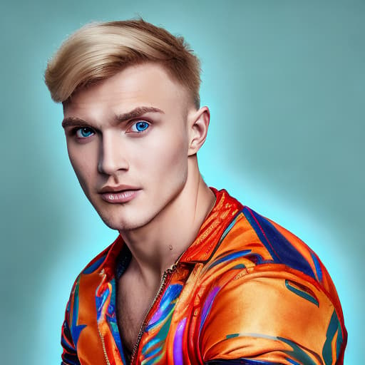 portrait+ style Russian LGBT queer TV actor blonde hunk dude face