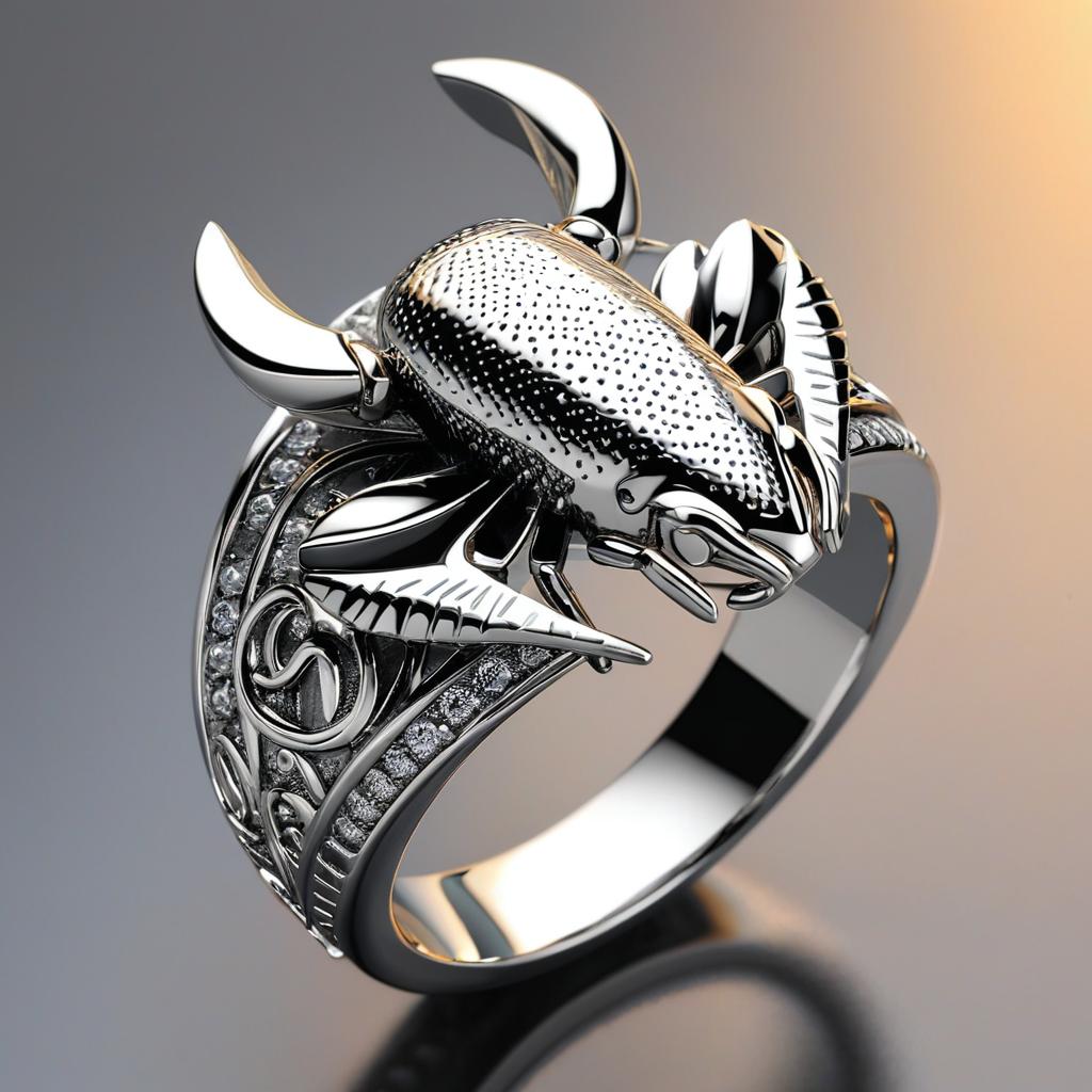  make a silver ring use scorpion, award winning, professional, highly detailed, masterpiece