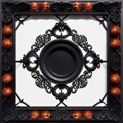  create a halloween themed border frame design incorporating classic elements like pumpkins, bats, ghosts, and spider webs. make sure to include a spooky color palette with shades of black, orange, and purple. add intricate details and textures to give the frame a creepy yet festive feel, perfect for enhancing halloween themed projects or decorations. hyperrealistic, full body, detailed clothing, highly detailed, cinematic lighting, stunningly beautiful, intricate, sharp focus, f/1. 8, 85mm, (centered image composition), (professionally color graded), ((bright soft diffused light)), volumetric fog, trending on instagram, trending on tumblr, HDR 4K, 8K