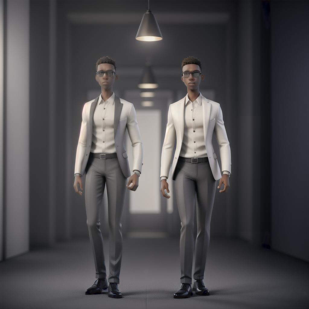  a black man and a white man in suits and sunglasses hyperrealistic, full body, detailed clothing, highly detailed, cinematic lighting, stunningly beautiful, intricate, sharp focus, f/1. 8, 85mm, (centered image composition), (professionally color graded), ((bright soft diffused light)), volumetric fog, trending on instagram, trending on tumblr, HDR 4K, 8K