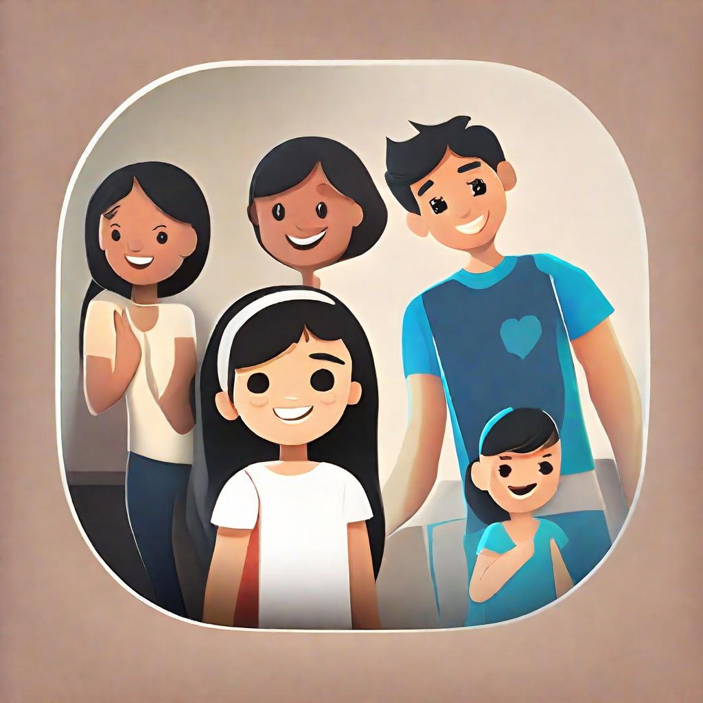  app icon of 1 boy with 4 girls