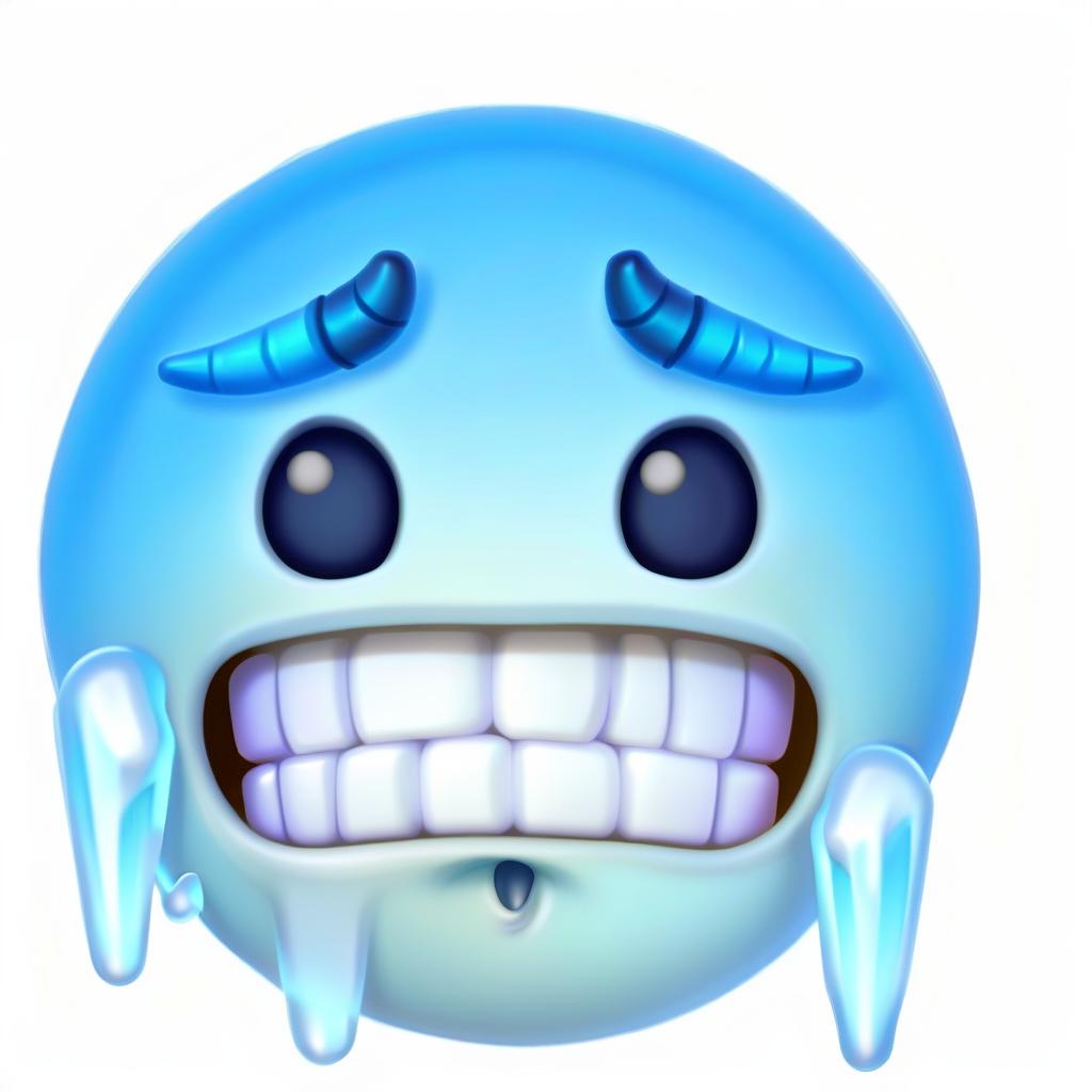  emoji with horns froze and turned into ice,