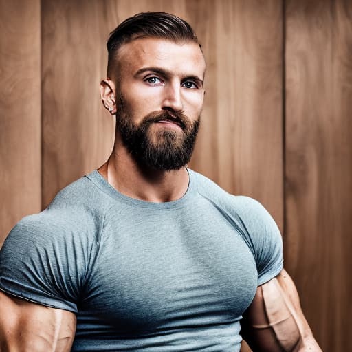 portrait+ style Russian LGBT queer fitness trainer blonde hunk dilf dude face