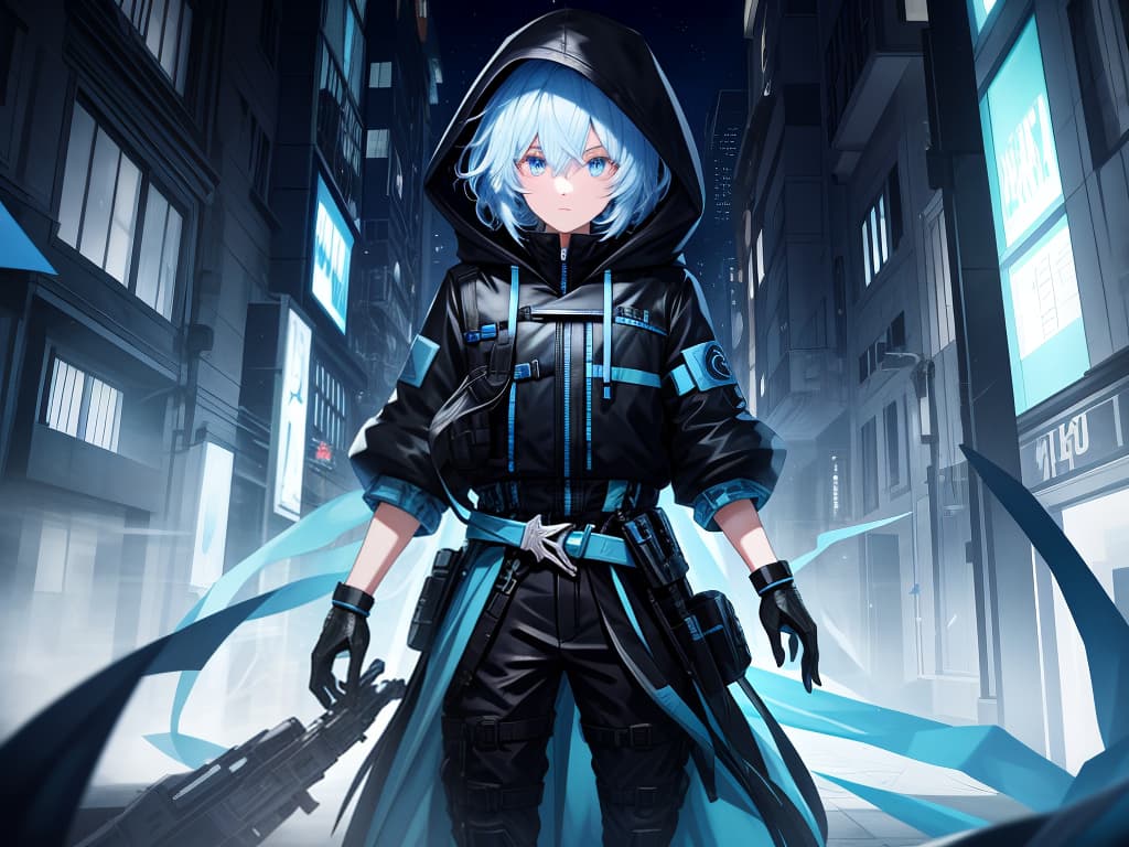  hooded, night town, male, short hair, cool, eye color light blue, masterpiece, best quality,8k,ultra detailed,high resolution,an extremely delicate and beautiful,hyper detail