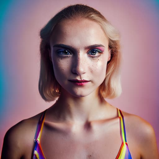 portrait+ style Russian LGBT queer dancer blonde female face