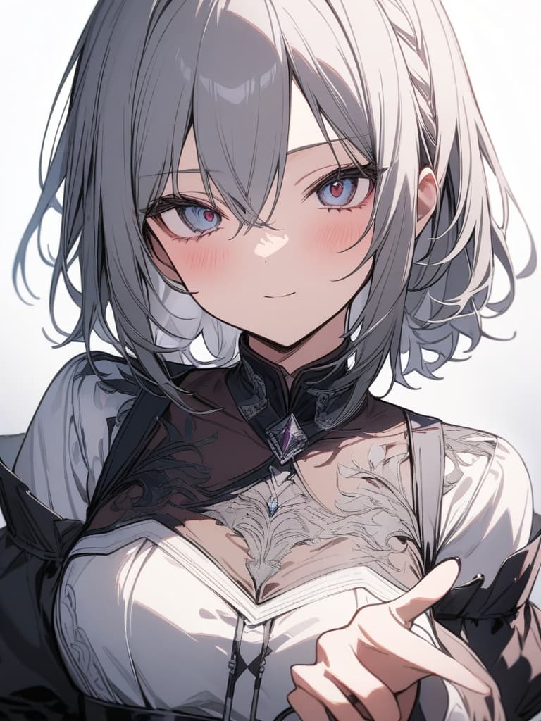  cute, subculture, gray hair, moe sleeve, odd eye, masterpiece, best quality,8k,ultra detailed,high resolution,an extremely delicate and beautiful,hyper detail