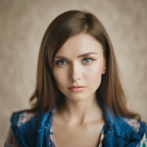 portrait+ style Russian queer TV actress brunette female face